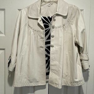 Cream Soft PLeather Swing Coat